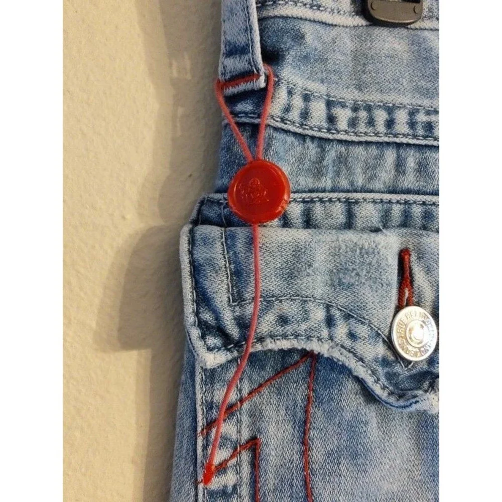 Rare Men's True Religion Huge Red Patch TR Ripped Look Jeans Size 29 RN # 112790